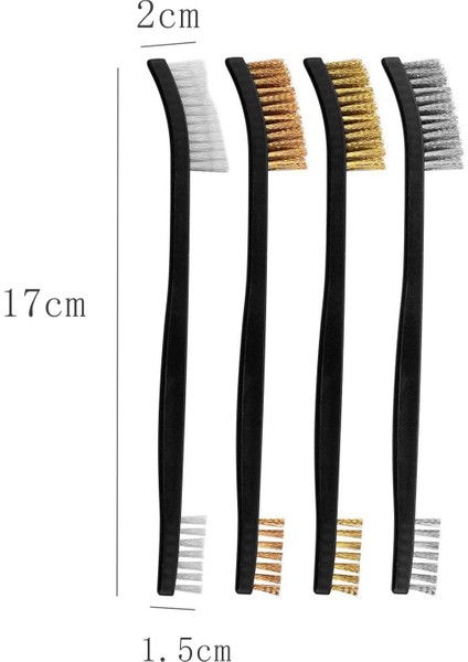 Esinti Paslanmaz Çelik Fırça, 9 Parça Küçük Pirinç Fırça Mini Tel Fırça Naylon Fırça, El Tel Fırça Temizleme Fırçası Ovma Pas Tozu Sökücü (17cm) (Yurt Dışından)