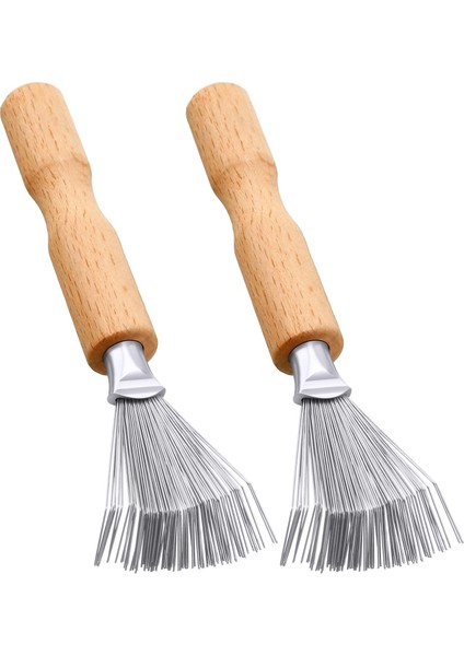 Esinti 2'Li Paket Saç Fırçası Temizleyici Temizleme Araçları Tarak Temizleyici Saç Fırçası Temizleyici Tarak Fırça Mini Epilasyon Fırçası Ahşap Saplı Tel Tırmık (Yurt Dışından)