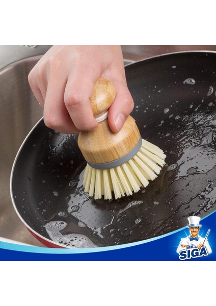 Esinti Bambu Palmiye Fırçası, Bulaşıklar Tencere Tavalar Mutfak Lavabo Temizleme Için Ovma Fırçası, 2'Li Paket (Yurt Dışından)