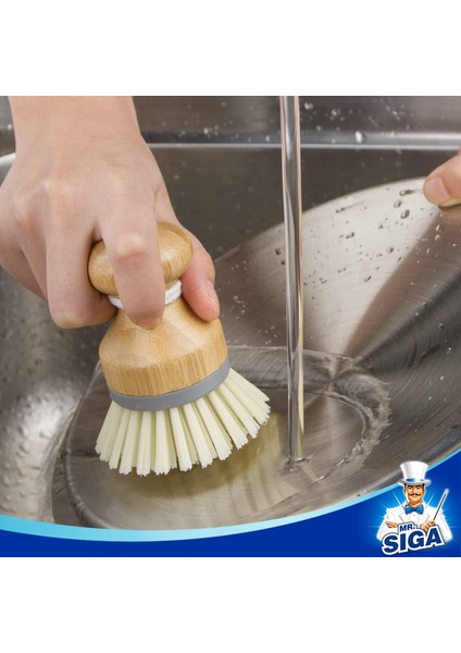 Esinti Bambu Palmiye Fırçası, Bulaşıklar Tencere Tavalar Mutfak Lavabo Temizleme Için Ovma Fırçası, 2'Li Paket (Yurt Dışından)