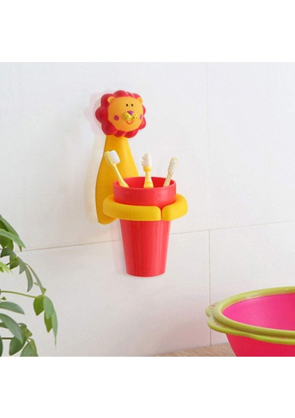 Duvara Monte Diş Fırçalığı Bardak Yıkama Kabı Mit Bardak Tutucu Plastik Bardak Vantuzlu Diş Fırçalığı Kolay Kurulum Alet Yok (Yurt Dışından)