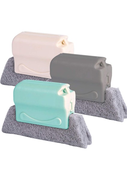 Creative Pencere Oluğu Temizleme Fırçası, Sihirli Pencere Temizleme Fırçası, Tüm Pencere Kaydıraklarını Ve Boşluklarını Hızlıca 3 Parça (Gri + Bej + Yeşil) (Yurt Dışından)