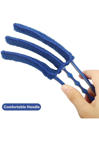 Pencere Kör Temizleyici Silgi Fırça Seti 2'Li Paket Mikrofiber Kollu Fırça - Pencere Panjurları Için Kör Temizleme Araçları Klima Jaluzi Tozu (Yurt Dışından)