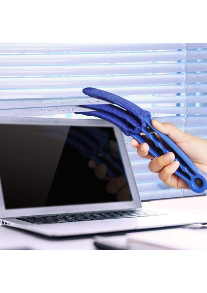 Pencere Kör Temizleyici Silgi Fırça Seti 2'Li Paket Mikrofiber Kollu Fırça - Pencere Panjurları Için Kör Temizleme Araçları Klima Jaluzi Tozu (Yurt Dışından)
