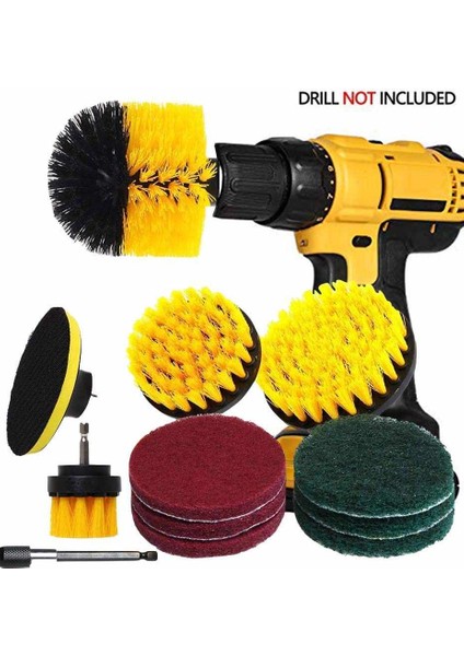 Elektrikli Scrubber Matkap Fırça Seti - 6" Genişletici/4 Naylon Fırça/6 Ovma Pedli Matkap Fırçası Aparatı, (Yurt Dışından)