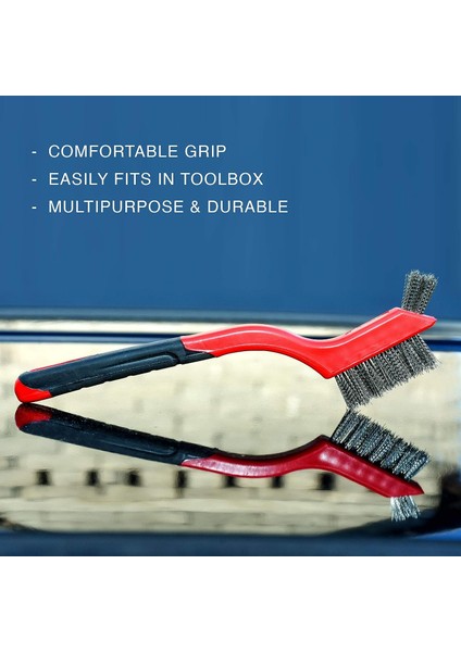 Tel Fırça Seti 3 Parça - Derin Temizlik Ile Pas, Kir Ve Boya Ovma Için Kavisli Saplı Naylon / Pirinç / Paslanmaz Çelik Kıllar (Yurt Dışından) fırsatları