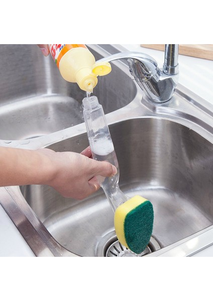 Magic Bulaşık Temizleme Fırçası Sabunluk Kolu Doldurulabilir Kaseler Temizleme Süngeri (Yurt Dışından) modelleri