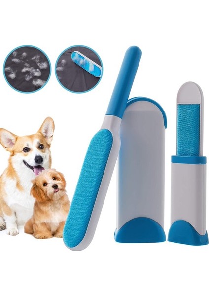 Tüy Alma Fırçası, Köpek Ve Kedi Tüy Çıkarıcı, Kendi Kendini Temizleyen Tabanlı Küçük Ve Büyük Fırça - Yeniden Kullanılabilir (Mavi) (Yurt Dışından)