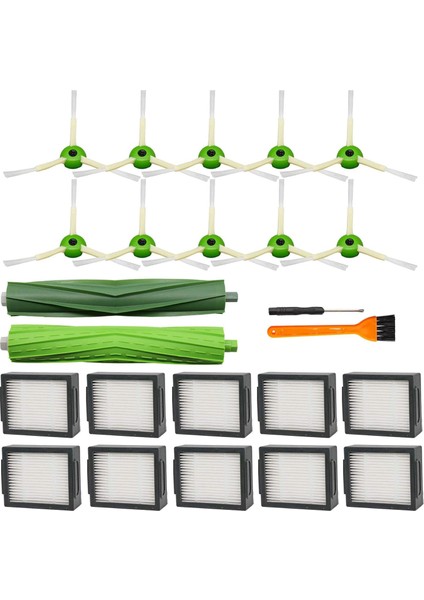 24 X Yedek Parça Seti Irobot Roomba I7 I7+ E5 E6 Elektrikli Süpürge Robotu Filtre Fırçası Aksesuarları (Yurt Dışından)