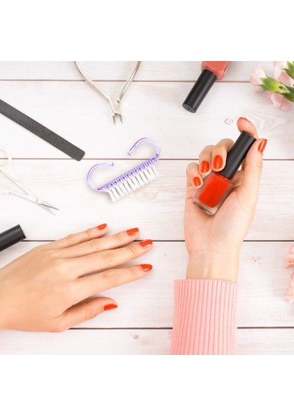 Esinti 4 Parça Saplı Tırnak Fırçası Tırnak Ovma Temizleme Fırçası Tırnak Fırçaları Plastik Ayak Tırnağı Temizleme Fırçası, 2,6 X 0,5 X 1,4 Inç (Mor) (Yurt Dışından)
