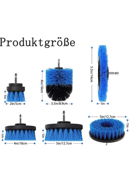 Brush Ataşman Matkap Seti, 5 Parçalı Matkap Fırça Seti, Ataşman Temizleme Fırçası, Jant Fırçası, Ovalayıcı (Yurt Dışından)