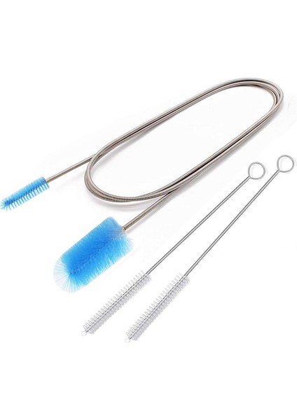 Esinti Temizleme Fırçası Seti Akvaryum Su Filtresi Tüpü Hava Hortumu Paslanmaz Çelik Çift Uçlu Hortum Fırçası Balık Tankı Tüpü Şişe Pompası Pervanesi Kıllar Akvaryum Fırçası (Yurt Dışından)