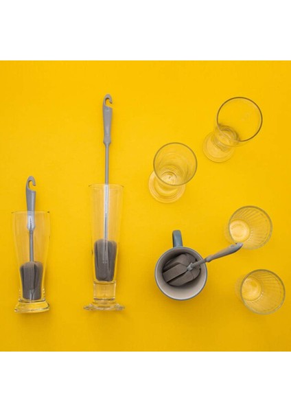 4 Paket Gri Yumuşak Sünger Şişe Temizleme Fırçası Plastik Saplı Bardak Fırçası Scrubber Temizleme Fırçası Vazo Kavanoz Temizleyici (2 Boyut 10” 15”) (Yurt Dışından)