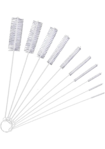 Esinti Temizleme Fırçası, 10 Paket Şişe Fırçası Mutfak Su Isıtıcısı Çaydanlık Spou Tabanca Memesi Tüp Araba Klavye Naylon 10 Beyaz 200mm (Yurt Dışından)