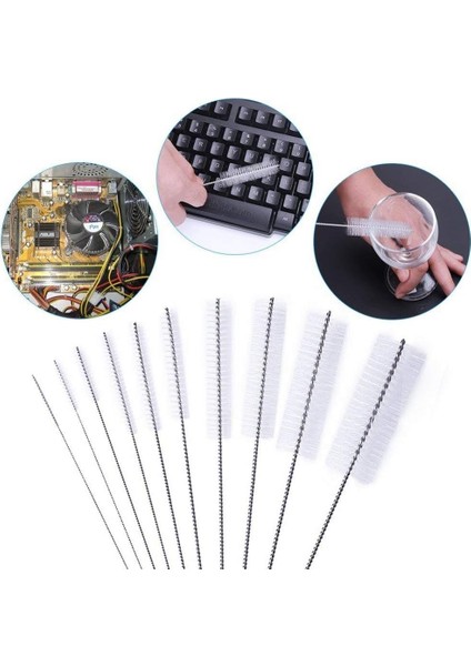 Esinti Temizleme Fırçası, 10 Paket Şişe Fırçası Mutfak Su Isıtıcısı Çaydanlık Spou Tabanca Memesi Tüp Araba Klavye Naylon 10 Beyaz 200mm (Yurt Dışından)