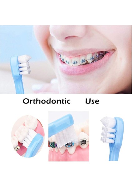 4 Parça Tuft Diş Fırçası Minik Küçük Baş Ucu Püskül Diş Fırçası, Ortodontik Yumuşak Trim Wisdom Diş Fırçası Tekli Kompakt Diş Arası Fırçası (Tekli) (Yurt Dışından)