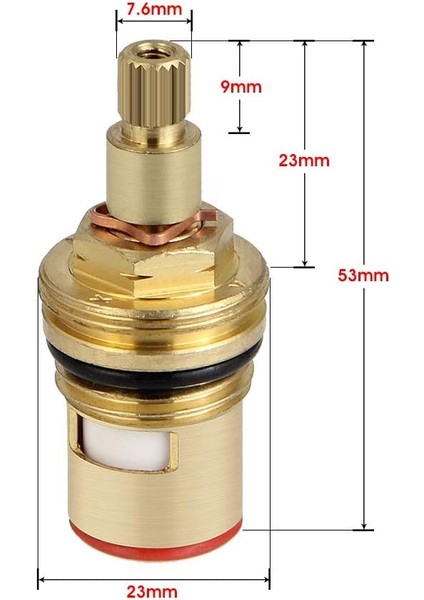 Esinti 2 Parça Seramik Disk Kafası Seramik Kartuşları Evrensel Pirinç Musluk Değiştirme 20 Çentik X 53mm Mutfak Banyo Için Yedek (Yurt Dışından)