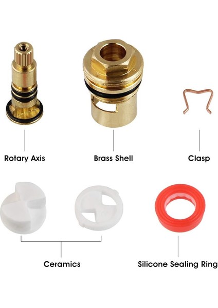 Esinti 2 Parça Seramik Disk Kafası Seramik Kartuşları Evrensel Pirinç Musluk Değiştirme 20 Çentik X 53mm Mutfak Banyo Için Yedek (Yurt Dışından)