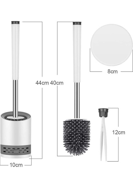 Silikon Tutuculu Tuvalet Fırçası Duvara Monte Dik Tuvalet Fırçası Seti Paslanmaz Çelik Uzun Saplı Tuvalet Fırçası Ve Çabuk Kuruyan Tutucu Seti (Yurt Dışından)