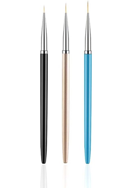 3pcs Nail Art Liner Fırçalar, Uv Jel Boyama Akrilik Tırnak Tasarımı Naylon Fırça, Tırnak Boyama Çizim Kalemleri (Yurt Dışından)