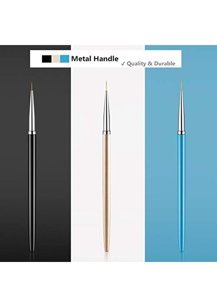 3pcs Nail Art Liner Fırçalar, Uv Jel Boyama Akrilik Tırnak Tasarımı Naylon Fırça, Tırnak Boyama Çizim Kalemleri (Yurt Dışından) fırsatları