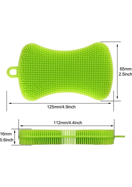 Silikon Bulaşık Yıkama Süngerleri, 2'Li Paket Çok Amaçlı Silikon Süngerler Gıda Sınıfı Mutfak Scrubber Scrubber (Yurt Dışından) fiyatları
