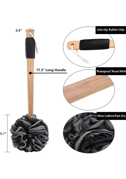 Saplı Duş Süngeri, Süngerli Sırt Fırçası, Banyo Süngeri, Vücut Masaj Süngeri, Yetişkinler Için Peeling (Yurt Dışından) fiyatları