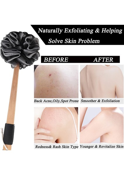 Saplı Duş Süngeri, Süngerli Sırt Fırçası, Banyo Süngeri, Vücut Masaj Süngeri, Yetişkinler Için Peeling (Yurt Dışından) fırsatları
