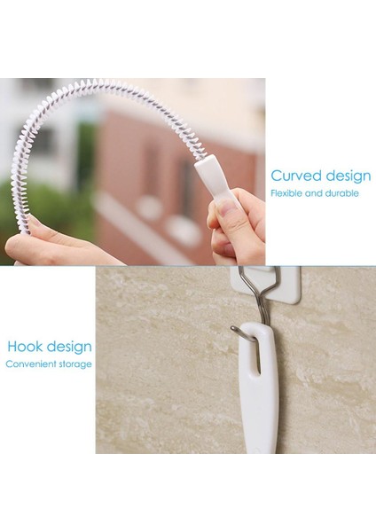 Esinti Junnom Esnek Temizleme Fırçası Kanalizasyon Temizleme Fırçası Esnek/Taşma Temizleme Fırçası/Uzun Saç Temizleyici 45 Cm Naylon Ile (Yurt Dışından)