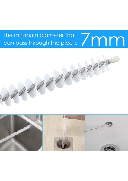 Esinti Junnom Esnek Temizleme Fırçası Kanalizasyon Temizleme Fırçası Esnek/Taşma Temizleme Fırçası/Uzun Saç Temizleyici 45 Cm Naylon Ile (Yurt Dışından)
