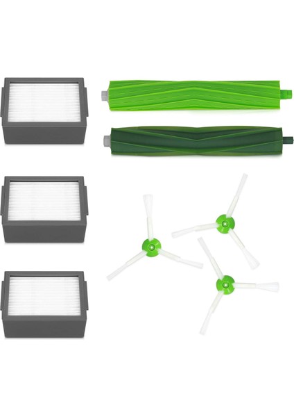Irobot Roomba E/İ Serisi Için Breeze Yedek Parça Seti - 3x Filtre 3x Yan Fırça 2x Fırça - E5 I7 I7+ Modelleri Için Elektrikli Süpürge Aksesuarı (Yurt Dışından)