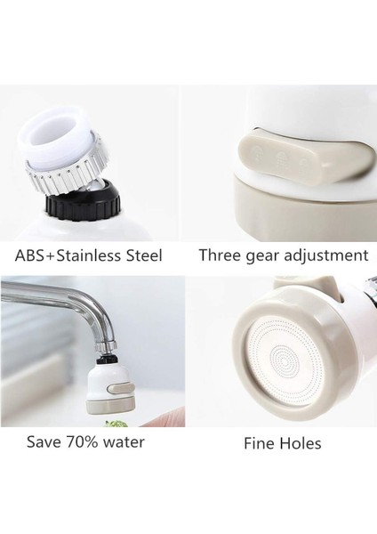 360 ​​Derece Çıkarılabilir Mutfak Bataryası Başlığı - Havalandırıcı Sprey - Su Tasarrufu - Banyo Çıkışı Filtre Ucu - 3 Mod Ayarlanabilir (Yurt Dışından) fiyatları