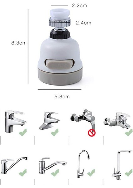 360 ​​Derece Çıkarılabilir Mutfak Bataryası Başlığı - Havalandırıcı Sprey - Su Tasarrufu - Banyo Çıkışı Filtre Ucu - 3 Mod Ayarlanabilir (Yurt Dışından) indirimleri