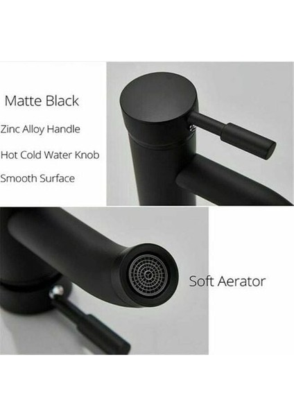 Tek Kollu Lavabo Bataryasıbanyo Bataryası, Siyah Lavabo Bataryası, Kaliteli Batarya, Banyo Bataryası, Aşınmaya Dayanıklı, 32mm-42mm Iç Çapa Uygun (Yurt Dışından)