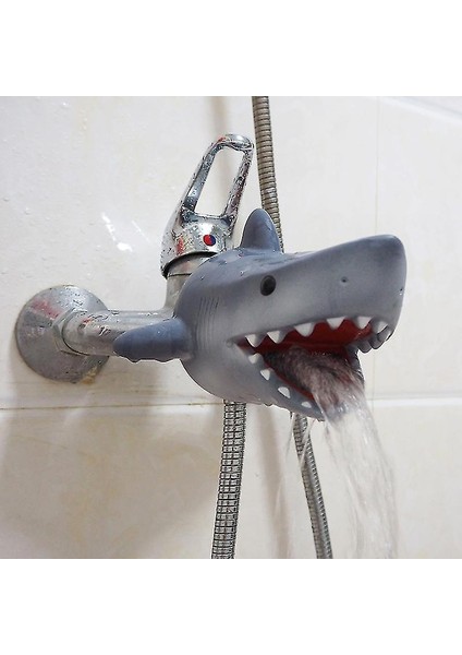 Esinti Köpekbalığı Karikatür Musluk Genişletici Lavabo Banyo Musluğu Kapağı Sevimli Hayvan Oyuncak Musluk Kapağı Banyo Güvenliği Eğlenceli Çocuklar Için (Yurt Dışından)