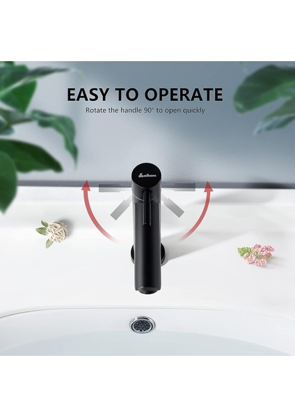 Esinti Banyo Musluk Mat Siyah Banyo Lavabo Bataryası Modern Stil Paslanmaz Çelik Soğuk Su Musluk, Uygulanabilir Kapsam (Banyo, Lavabo, Havza, Tuvalet) (Yurt Dışından)
