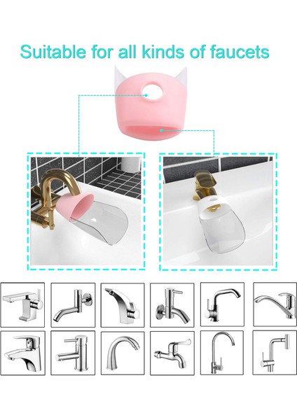 Çocuk Musluk Genişletici Musluk Uzatma Musluk Genişletici Mutfak Banyo 3 Parça (Yurt Dışından)