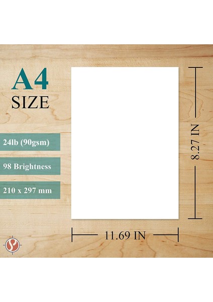 A4 Premium Parlak Beyaz Kağıt – Kopyalama, Yazdırma Ve Yazma Için Mükemmel | 210 X 297 Mm (8,27" X 11,69") | 24 Lb Bond / 60 Lb Metin (90 Gsm) | Paket Başına 100 Yaprak (Yurt Dışından)