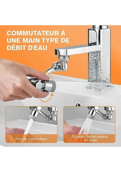 1080° Döner Havalandırıcı Musluk, 2 Püskürtme Modlu Mutfak Musluk Püskürtücü, Evrensel Pirinç Borulu Musluk Aksesuarları (Yurt Dışından)