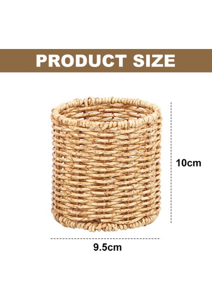 Esinti 2 Adet Kalem Tutucu Kalem Tutucu, Rattan Makyaj Fırça Tutucu, Kalem Kupası Masa Bardak Tutucu, Diş Fırçası Bardağı, 9.5x9.5x10cm (Yurt Dışından)