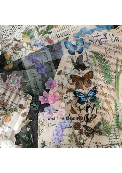 6 Paket Pet Şeffaf Vintage Çıkartmalar, Bitki Kelebek Çiçek Tasarımları, Karalama Defteri, Günlük Için (Yurt Dışından) fırsatları
