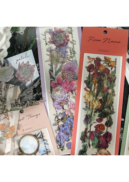 6 Paket Pet Şeffaf Vintage Çıkartmalar, Bitki Kelebek Çiçek Tasarımları, Karalama Defteri, Günlük Için (Yurt Dışından) indirimleri