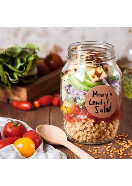 Kavanozlar Için Breeze Çözünebilir Konserve Etıketlerı–500 Kraft Etiketler-Kaplar Için Çözünebilir Gıda Etiketleri Çıkartmalar (Yurt Dışından) modelleri