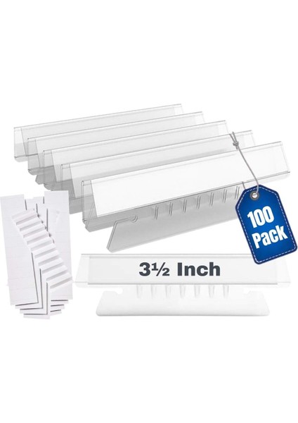 1ıntheoffice Şeffaf Asılı Klasör Sekmeleri Ve Ek Parçalar 3-1/2" X 5/8", 100/Paket (3 1/2") (Yurt Dışından)