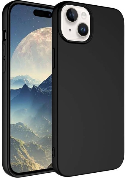 Apple iPhone 15 Plus ile Uyumlu Kılıf Kadife Süet Iç Yüzey Lansman Renkler Telefon Kılıfı Kapak Siyah