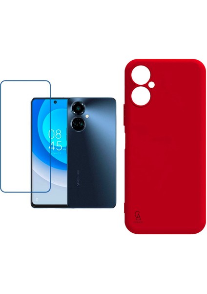 Tecno Camon 19 Neo Uyumlu Kılıf Esnek Silikon Telefon Kılıfı ve Temperli Cam Ekran Koruyucu