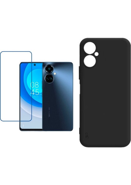 Tecno Camon 19 Neo Uyumlu Kılıf Esnek Silikon Telefon Kılıfı ve Temperli Cam Ekran Koruyucu