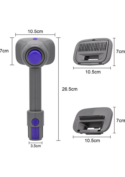 Dyson Için Evcil Hayvan Fırçası V15/V11/V10/V8/V7 Elektrikli Süpürge Eki Tetik Kilidi Pet Kedi Köpek Pet Emme Temizleme Aracı (Yurt Dışından)