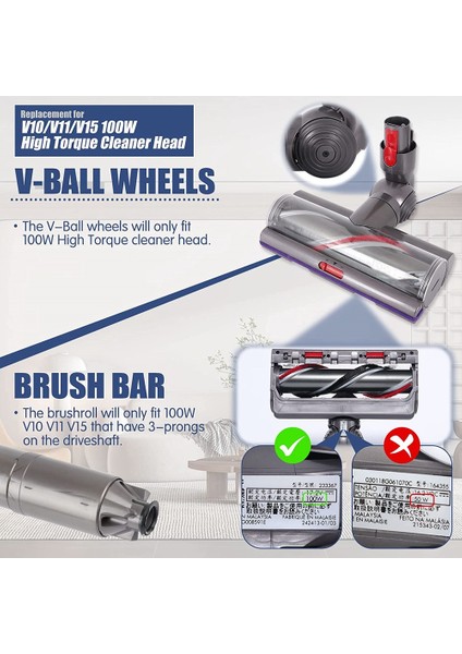 Dyson V10 V11 Için Rulo Fırça Çubuğu ve Bilyalı Çark, 100W Temizleyici Için (Yurt Dışından) modelleri