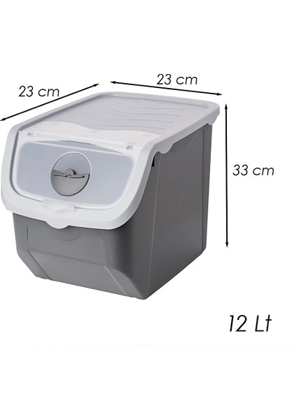 Coral Çok Amaçlı Plastik Patates Soğan Sarımsak Saklama Kutusu 12 lt Gri modelleri